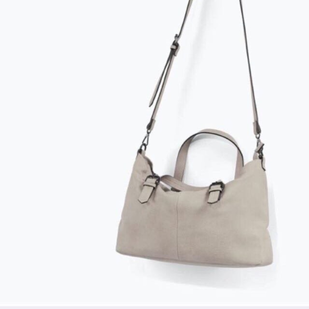Zara Trafaluc Faux Leather Taupe Bag